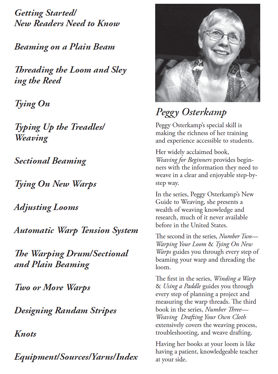 Warping Your Loom & Tying on New Warps by Peggy Osterkamp